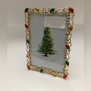 Rachel Zoe Rectangular Christmas Lights Accent Picture Frame Fits 4’’x 6’’ Photo